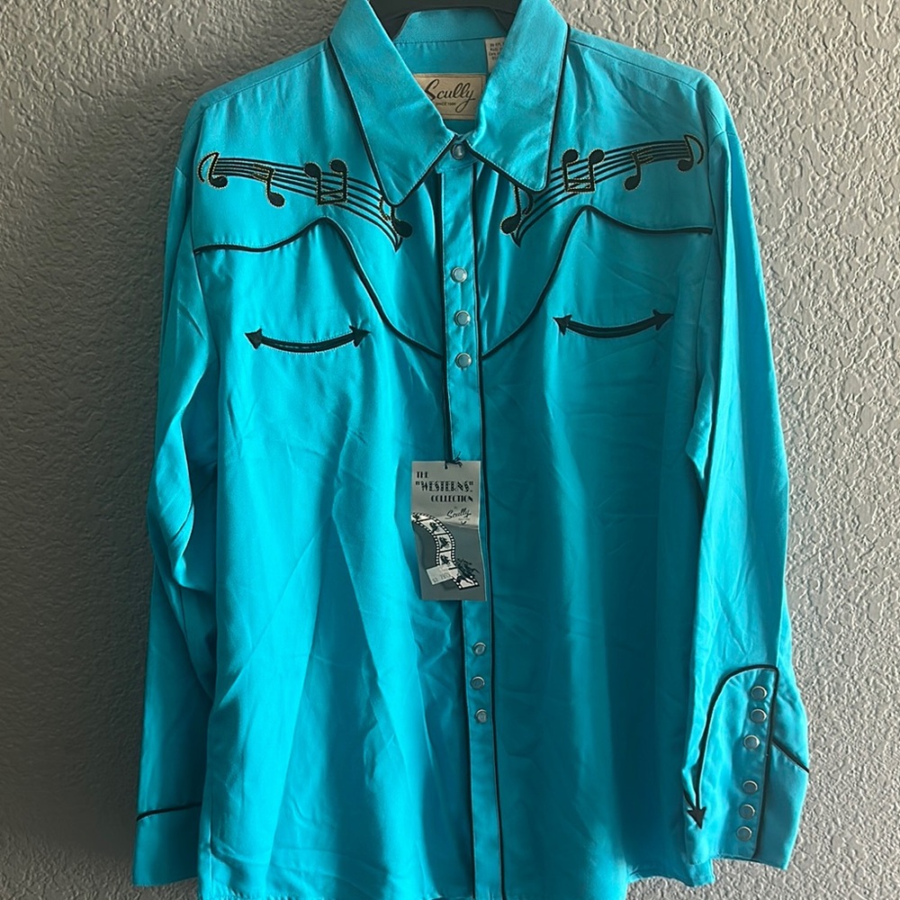 Scully Bright Blue Western Shirt